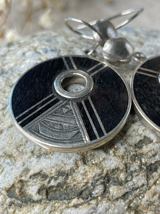 Boucles d’oreilles Argent bois d’ébène