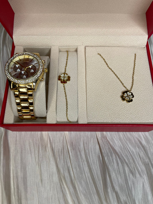 Montre fleur trèfle Bijoux