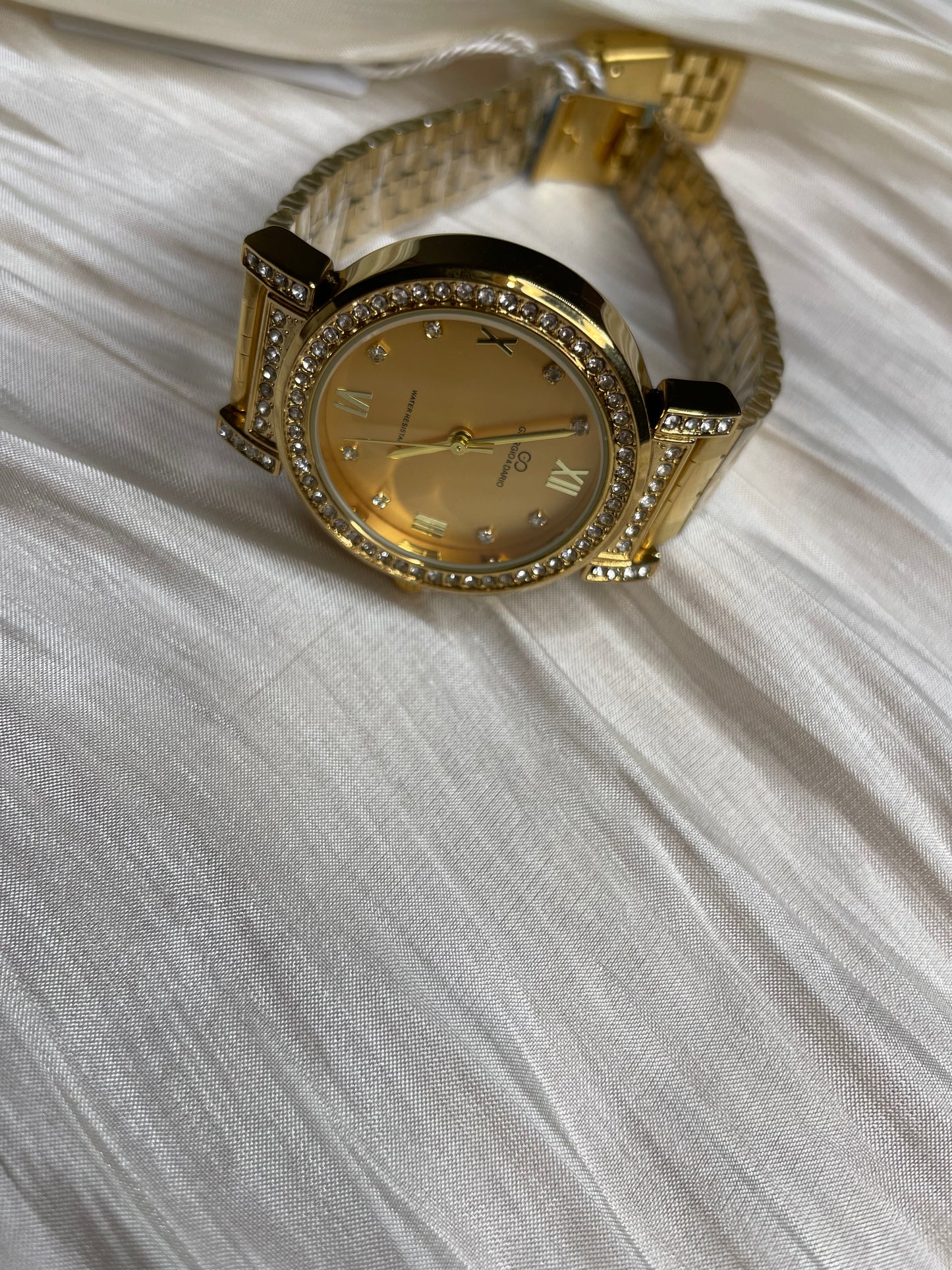 Montre cadran jaune acier inoxydable