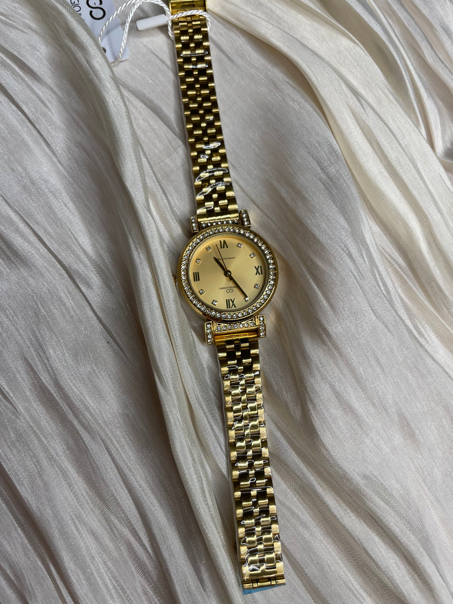 Montre cadran jaune acier inoxydable