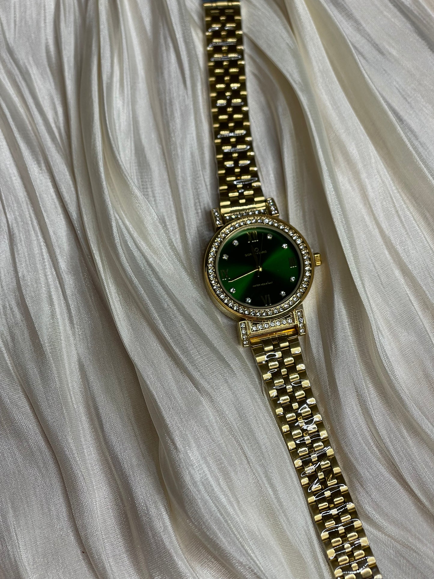 Montre cadran vert acier inoxydable