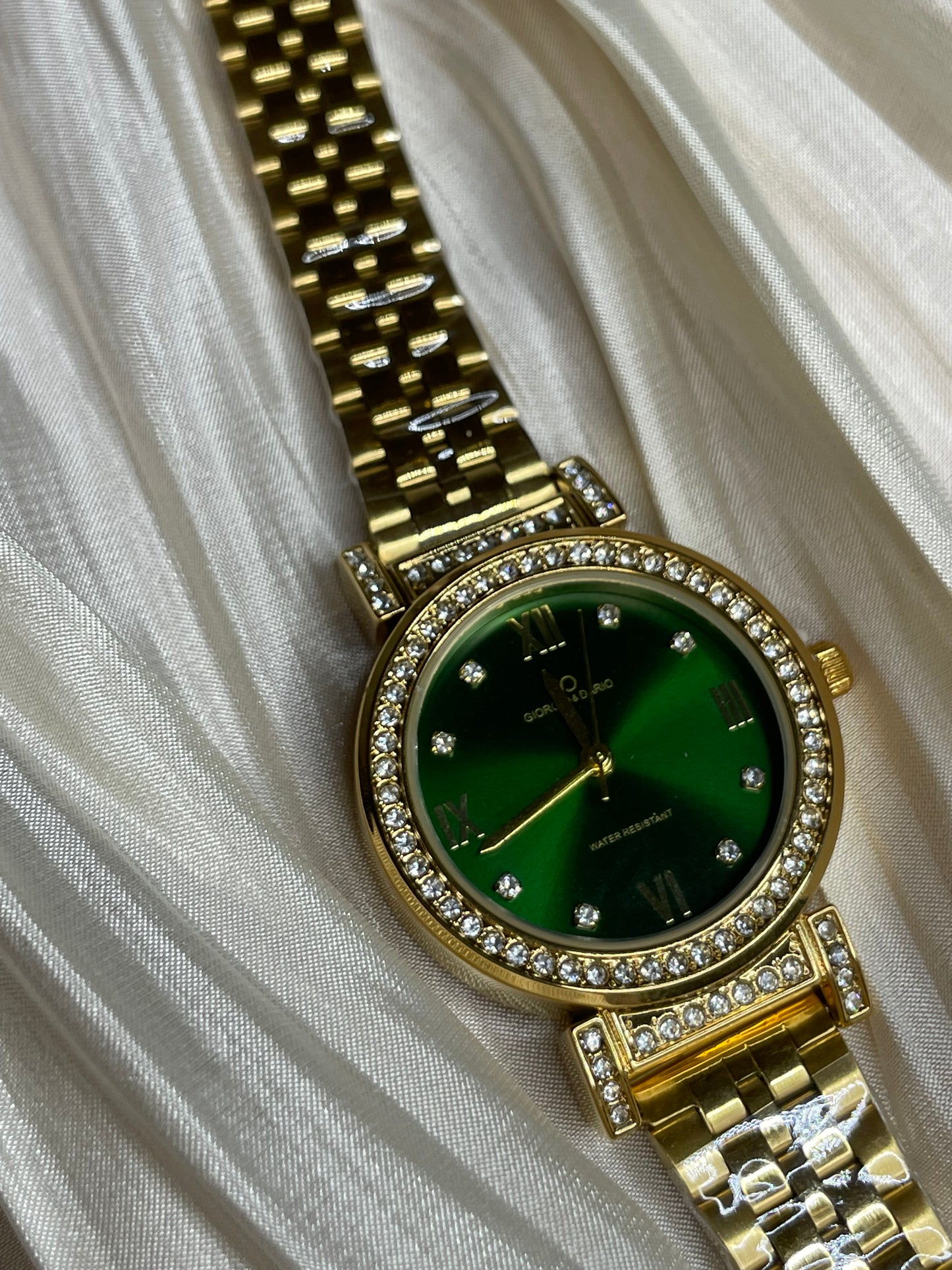 Montre cadran vert acier inoxydable